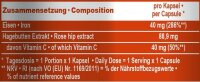 IronMaxx Eisen  Vitamin C - 130 Kapseln